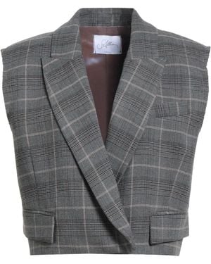 Soallure Charcoal Blazer Polyester, Rayon, Elastane - Gray