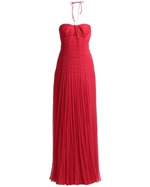 Alberta Ferretti Maxi Dress Silk, Acetate, Elastane - Red