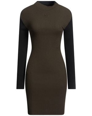 Courreges Military Mini Dress Viscose, Polyester - Black