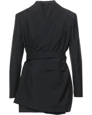 Martine Rose Overcoat & Trench Coat Mohair Wool, Virgin Wool - Black