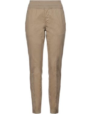 European Culture Khaki Trousers Cotton, Elastane - Natural