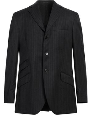 Lubiam Charcoal Blazer Virgin Wool - Black