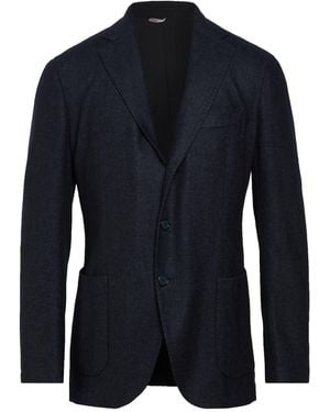 Santaniello Midnight Blazer Wool, Polyester - Blue