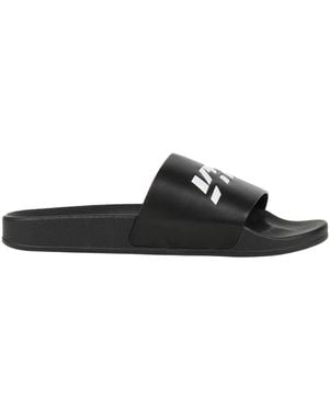 【VETEMENTS】VETEMENTS UE51FL100Y Multi Logo Flip Flap Vetements Logo Flip Flop in Black Vetements