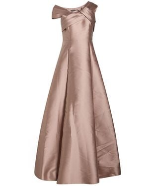 Alberta Ferretti Antique Rose Maxi Dress Polyester, Silk - Brown