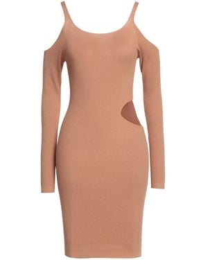 Kontatto Apricot Mini Dress Viscose, Polyester - Brown