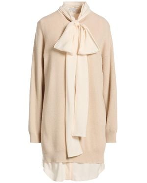 Brunello Cucinelli Ivory Mini Dress Cashmere, Polyester, Cupro, Elastane - Natural