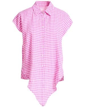 120% Lino Fuchsia Shirt Linen - Pink
