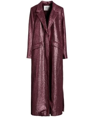 forte_forte Overcoat & Trench Coat Polyester, Elastane, Polyurethane - Purple