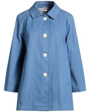 Thom Browne Overcoat & Trench Coat Cotton - Blue