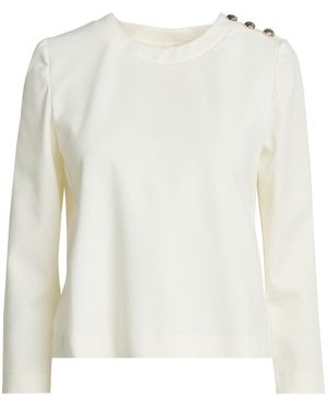 Ba&sh Ivory T-Shirt Polyester, Wool, Elastane - White