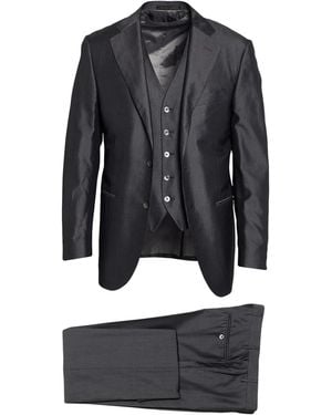 Corneliani Charcoal Suit Silk - Black
