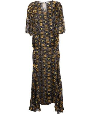 Preen By Thornton Bregazzi Midi Dress Viscose, Silk - Black