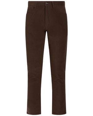 Isaia Trousers Cotton - Brown