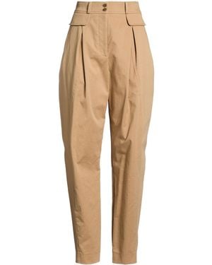 Alberta Ferretti Camel Trousers Cotton, Elastane - Natural