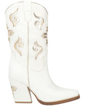 Divine Follie Cream Ankle Boots Leather - White