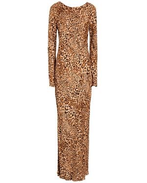 Twinset Camel Maxi Dress Viscose - Natural