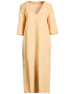 120% Lino Midi Dresses - Natural