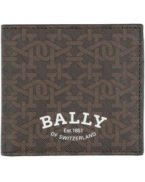 Bally Wallet Calfskin, Polyacrylic, Cotton, Polyester - Gray