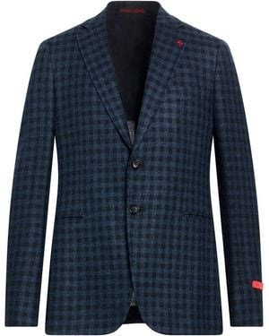 Isaia Blazer Wool, Silk - Blue