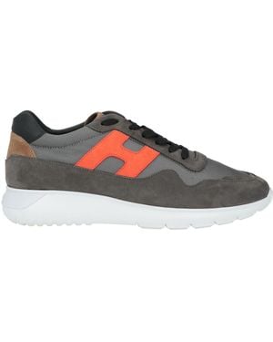 Hogan Sneakers Leather, Textile Fibers - Gray