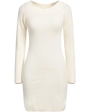 Semicouture Ivory Mini Dress Wool, Polyamide - White