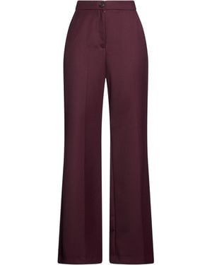 MAX&Co. Burgundy Trousers Polyester, Virgin Wool - Purple