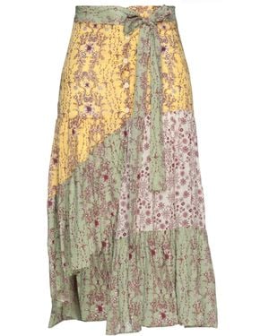 Sandro Midi Skirt Viscose, Linen - White