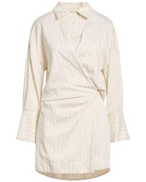 ViCOLO Mini Dress Viscose, Polyamide, Linen, Polyester - White