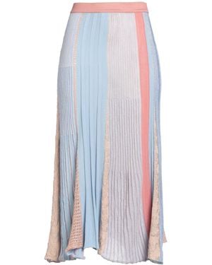 Roberto Collina Sky Midi Skirt Cotton, Viscose, Linen, Polyester - Blue