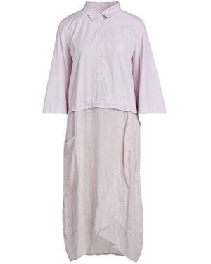 European Culture Light Midi Dress Cotton, Linen, Lycra - Purple