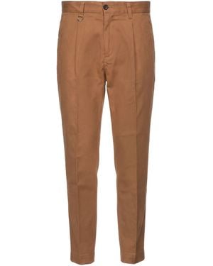 Paolo Pecora Camel Pants Cotton, Elastane - Brown
