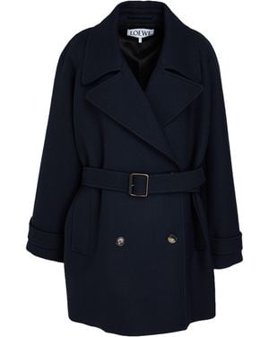 Loewe Coat Wool, Silk - Blue