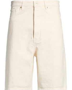 Drole de Monsieur Ivory Denim Shorts Cotton - Natural