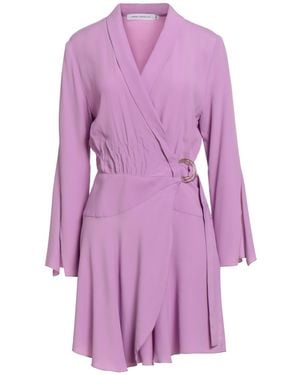 SIMONA CORSELLINI Lilac Mini Dress Acetate, Silk - Purple