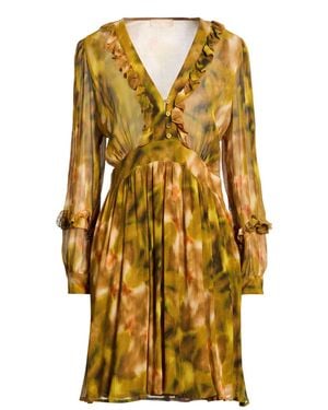 Momoní Military Mini Dress Viscose, Silk - Yellow