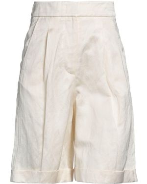 Peserico Ivory Shorts & Bermuda Shorts Viscose, Linen, Cotton - White