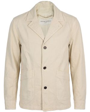 Officine Generale Ivory Jacket Cotton - Natural