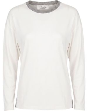 CROCHÈ T-Shirt Viscose, Polyamide, Elastane, Metallic Polyester - White