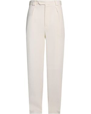 Giorgio Armani Ivory Trousers Viscose, Virgin Wool - White