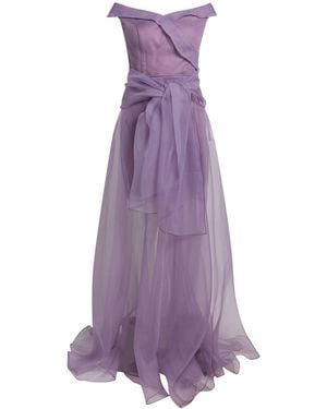 Mikael Aghal Lilac Maxi Dress Polyester - Purple
