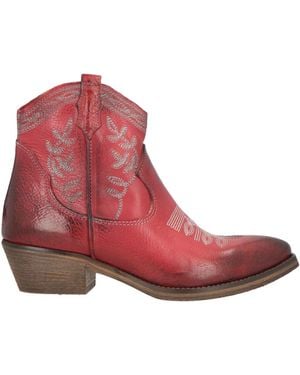 METISSE Ankle Boots Leather - Red