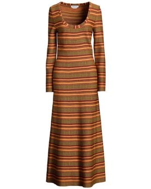 Gabriela Hearst Maxi Dress Virgin Wool, Silk - Brown