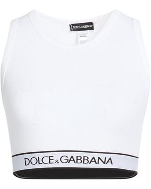 Dolce & Gabbana Top Cotton, Elastane - White