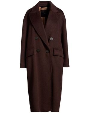 Max Mara Atelier Dark Coat Cashmere, Alpaca Wool, Wool - Red