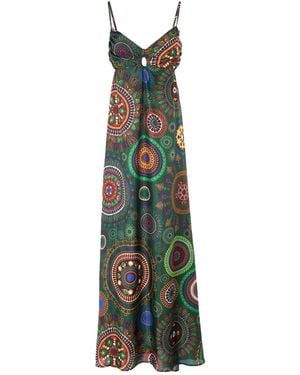 Momoní Dark Maxi Dress Silk - Green