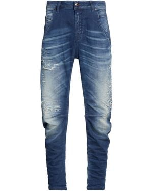 DIESEL Jeans Cotton, Polyester, Elastane, Cow Leather - Blue