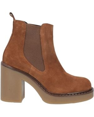 Cinzia Soft Ankle Boots Leather - Brown