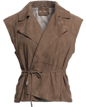 Oakwood Khaki Vest Goat Skin - Brown