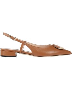 Evaluna Tan Ballet Flats Leather - Brown